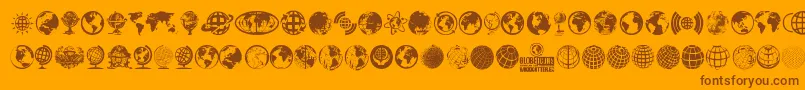GlobeIcons Font – Brown Fonts on Orange Background