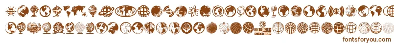 GlobeIcons Font – Brown Fonts on White Background