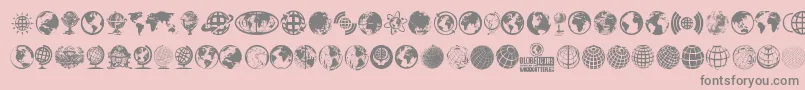 GlobeIcons Font – Gray Fonts on Pink Background