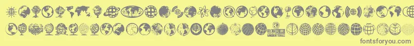 GlobeIcons Font – Gray Fonts on Yellow Background