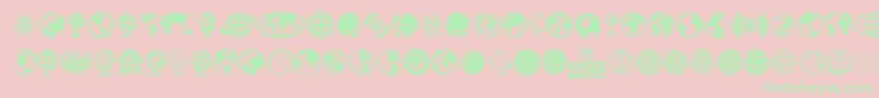 GlobeIcons Font – Green Fonts on Pink Background