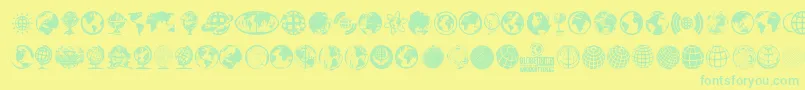 GlobeIcons Font – Green Fonts on Yellow Background