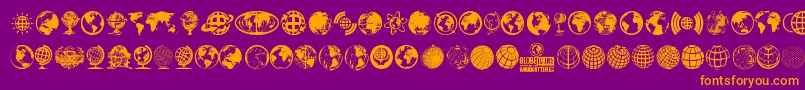 Fonte GlobeIcons – fontes laranjas em um fundo violeta