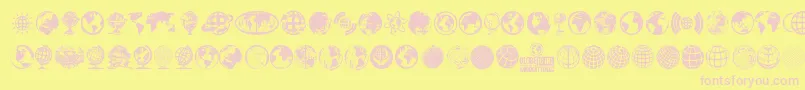 Fonte GlobeIcons – fontes rosa em um fundo amarelo