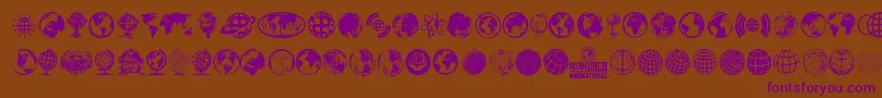 GlobeIcons-Schriftart – Violette Schriften auf braunem Hintergrund