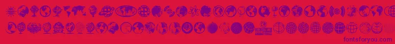 GlobeIcons Font – Purple Fonts on Red Background