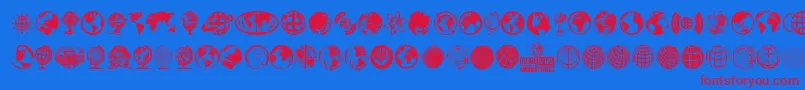 GlobeIcons Font – Red Fonts on Blue Background