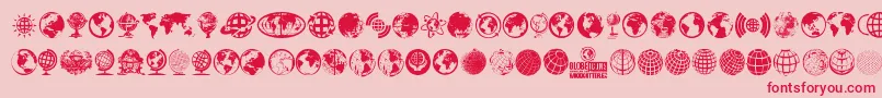 GlobeIcons Font – Red Fonts on Pink Background