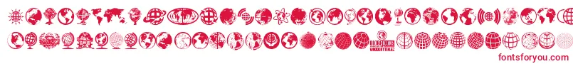 GlobeIcons Font – Red Fonts on White Background