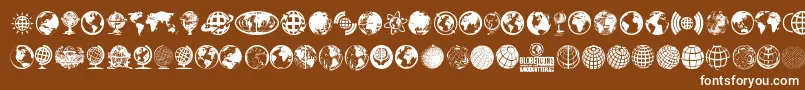 GlobeIcons Font – White Fonts on Brown Background