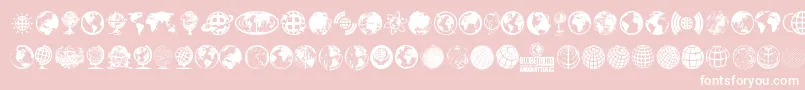 Fonte GlobeIcons – fontes brancas em um fundo rosa