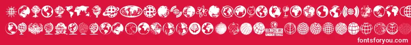 GlobeIcons Font – White Fonts on Red Background