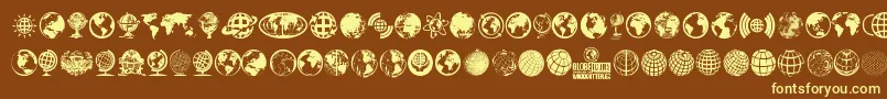 GlobeIcons Font – Yellow Fonts on Brown Background