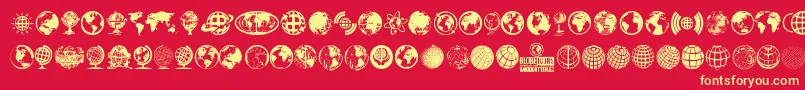 Fonte GlobeIcons – fontes amarelas em um fundo vermelho