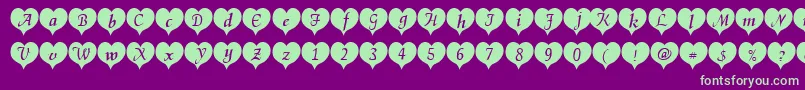 HeartblackBecker Font – Green Fonts on Purple Background