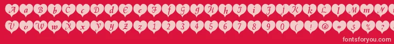 HeartblackBecker Font – Pink Fonts on Red Background