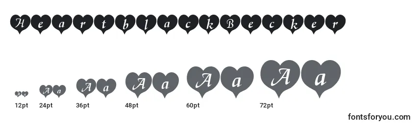 HeartblackBecker Font Sizes
