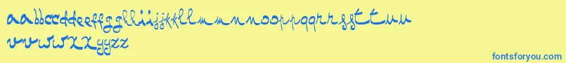 OneTwoMustardRegular Font – Blue Fonts on Yellow Background