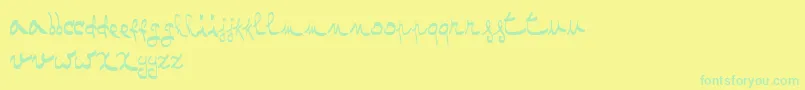 OneTwoMustardRegular Font – Green Fonts on Yellow Background