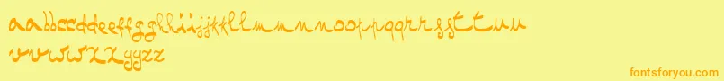 OneTwoMustardRegular Font – Orange Fonts on Yellow Background