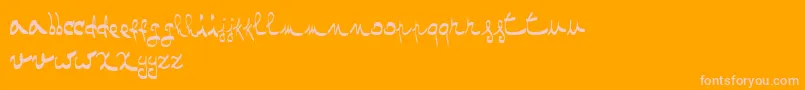 OneTwoMustardRegular-Schriftart – Rosa Schriften auf orangefarbenem Hintergrund