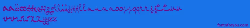 OneTwoMustardRegular Font – Purple Fonts on Blue Background