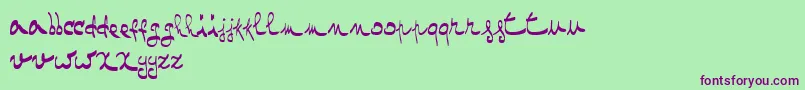 OneTwoMustardRegular Font – Purple Fonts on Green Background