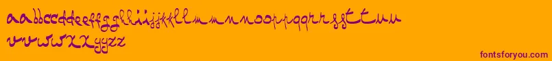 OneTwoMustardRegular Font – Purple Fonts on Orange Background