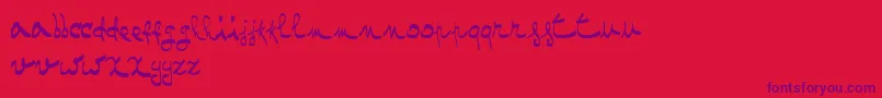 OneTwoMustardRegular Font – Purple Fonts on Red Background