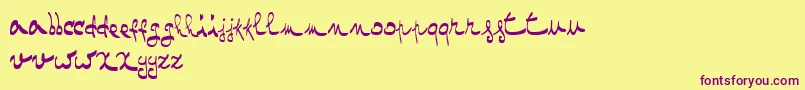 OneTwoMustardRegular Font – Purple Fonts on Yellow Background