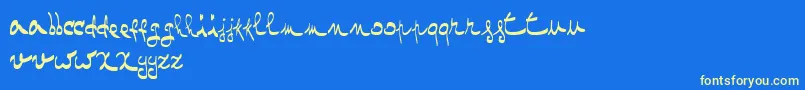 OneTwoMustardRegular Font – Yellow Fonts on Blue Background