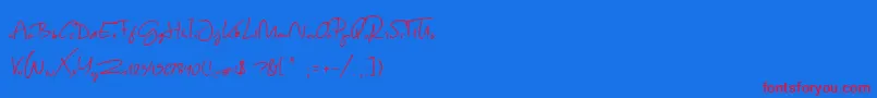 SpringScript Font – Red Fonts on Blue Background