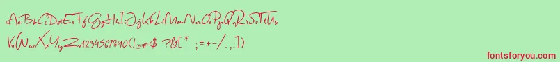 SpringScript Font – Red Fonts on Green Background