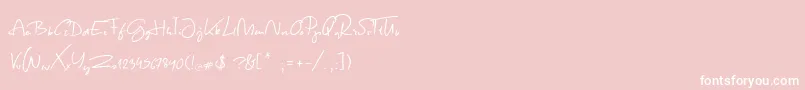 SpringScript-Schriftart – Weiße Schriften auf rosa Hintergrund