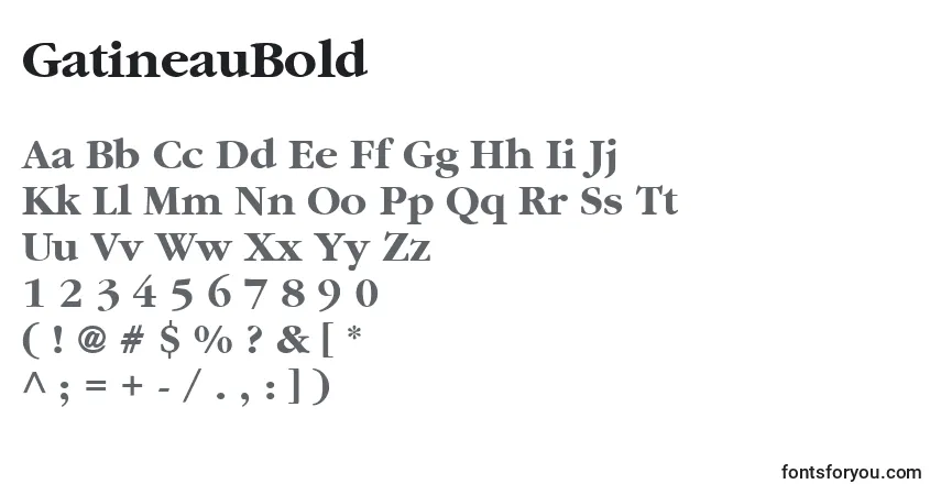 GatineauBoldフォント–アルファベット、数字、特殊文字
