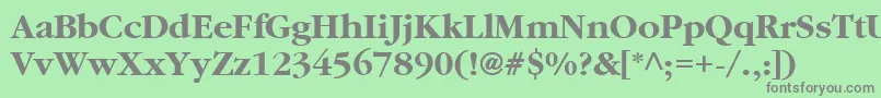 フォントGatineauBold – 緑の背景に灰色の文字