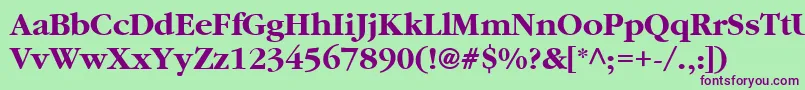 GatineauBold Font – Purple Fonts on Green Background