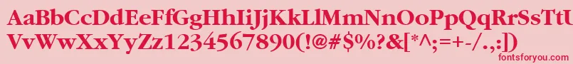 GatineauBold Font – Red Fonts on Pink Background