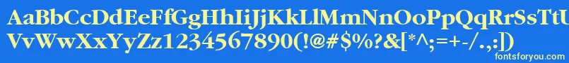 GatineauBold Font – Yellow Fonts on Blue Background