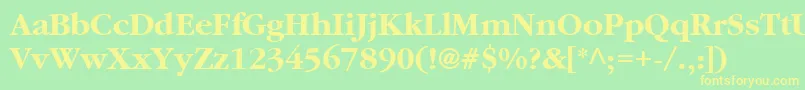 GatineauBold Font – Yellow Fonts on Green Background