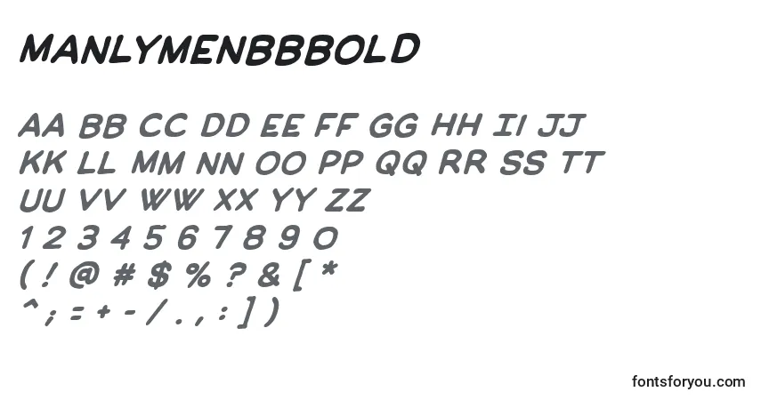 Fuente ManlymenbbBold - alfabeto, números, caracteres especiales