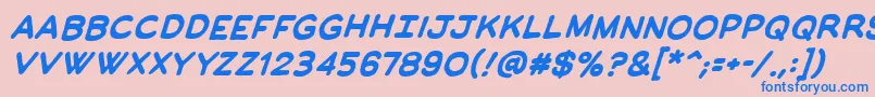 ManlymenbbBold Font – Blue Fonts on Pink Background