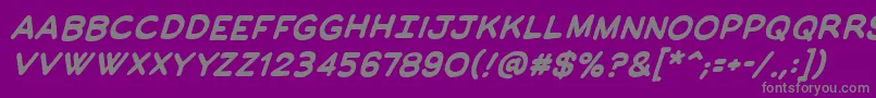 Czcionka ManlymenbbBold – szare czcionki na fioletowym tle