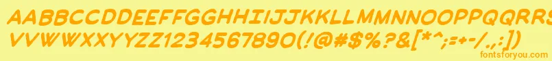 Police ManlymenbbBold – polices orange sur fond jaune