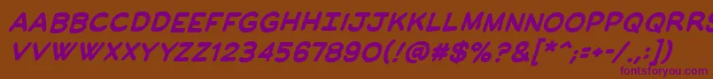 ManlymenbbBold Font – Purple Fonts on Brown Background