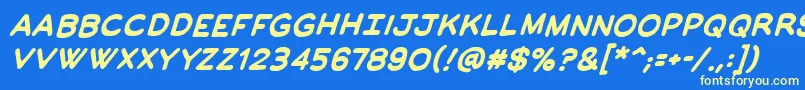 ManlymenbbBold Font – Yellow Fonts on Blue Background