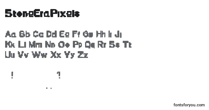 Шрифт StoneEraPixels – алфавит, цифры, специальные символы