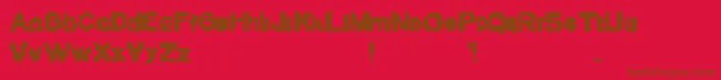 フォントStoneEraPixels – 赤い背景に茶色の文字