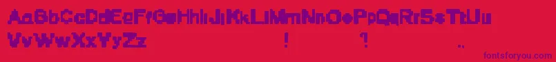 StoneEraPixels-fontti – violetit fontit punaisella taustalla