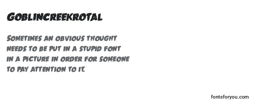 Review of the Goblincreekrotal Font